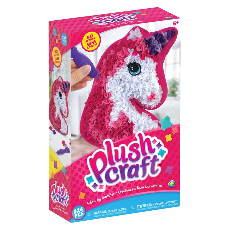 The Orb Factory ORB PlushCraft Unicorn Pillow, Fabric by Number Art & Crafts, Ages 5 and Up, No Sewing Required, 324 Pieces for Making Your Own DIY Unicorn Cozy Pillow, Learning Fun with Bright Colors, Multi,1 Count - Image 1